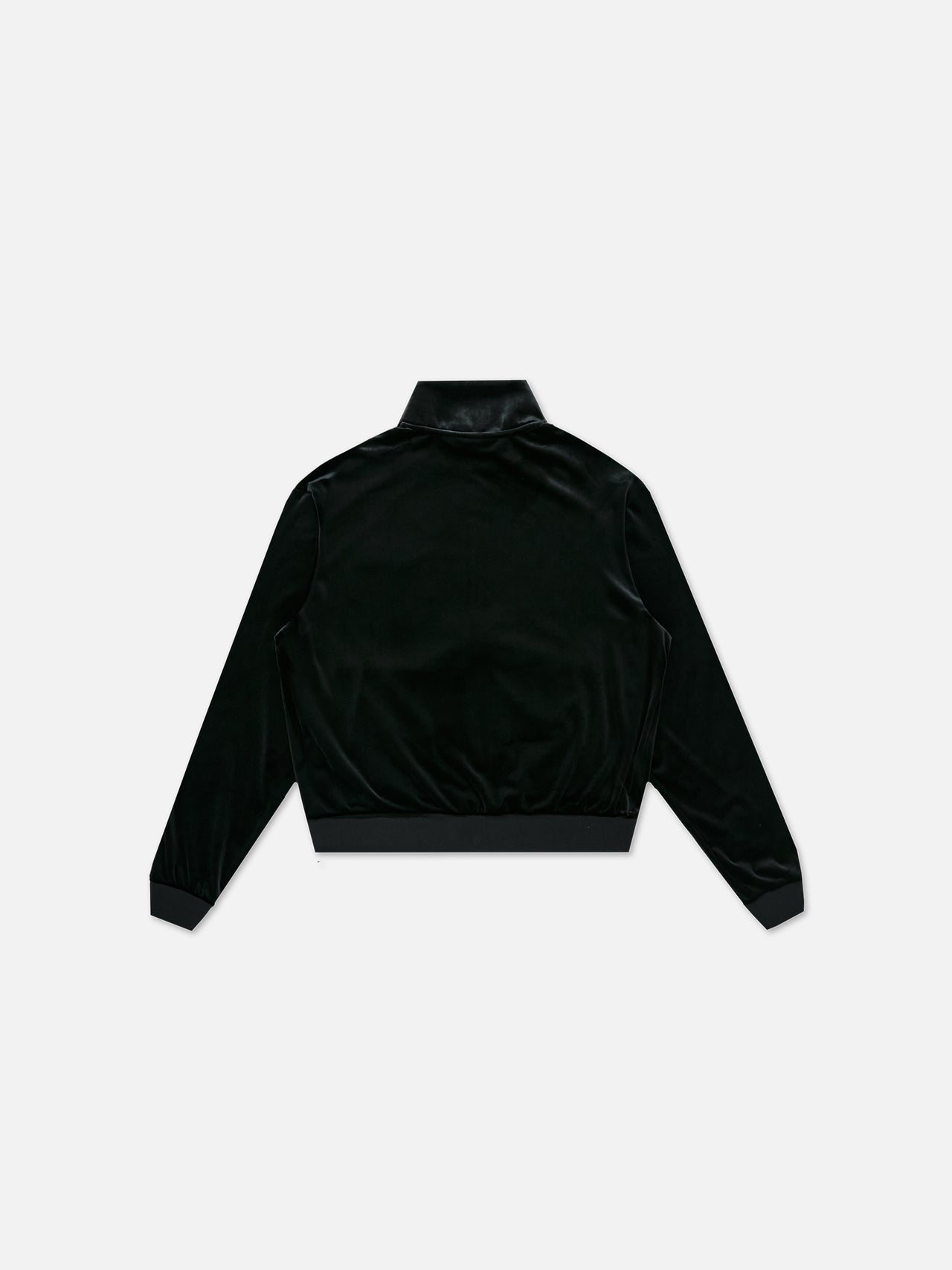 Velour Script Logo Track Jacket - Black