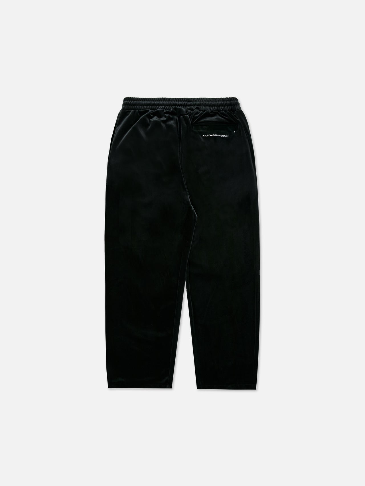 Velour Script Logo Track Pants - Black