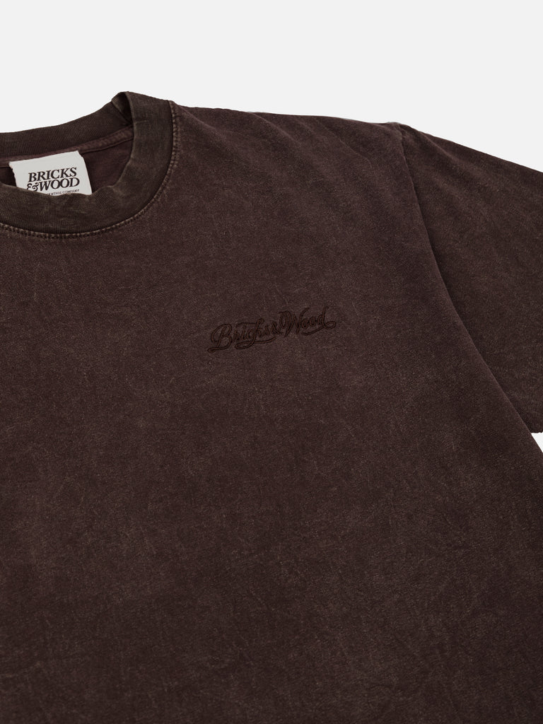 Script Logo Mineral Wash Tee - Cocoa