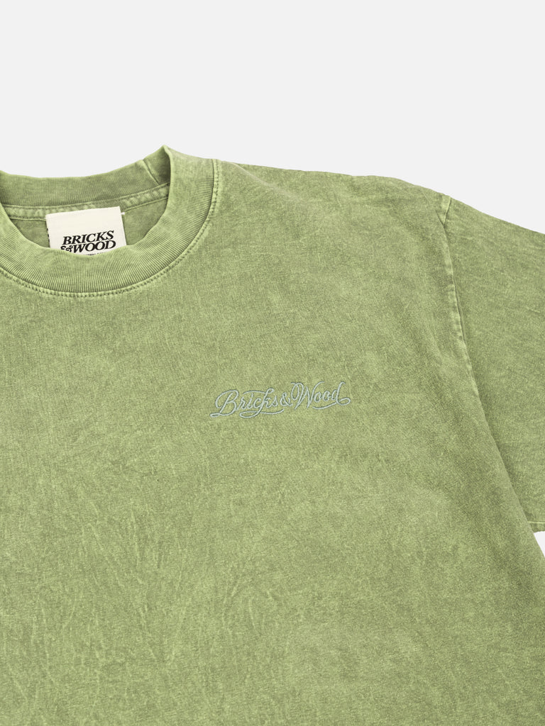 Script Logo Mineral Wash Tee - Matcha