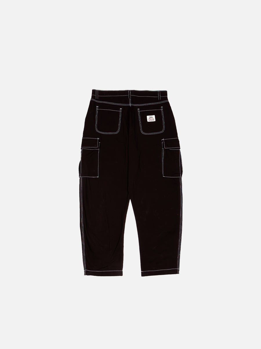FB Contrast Stitch Cargo Pants - Black