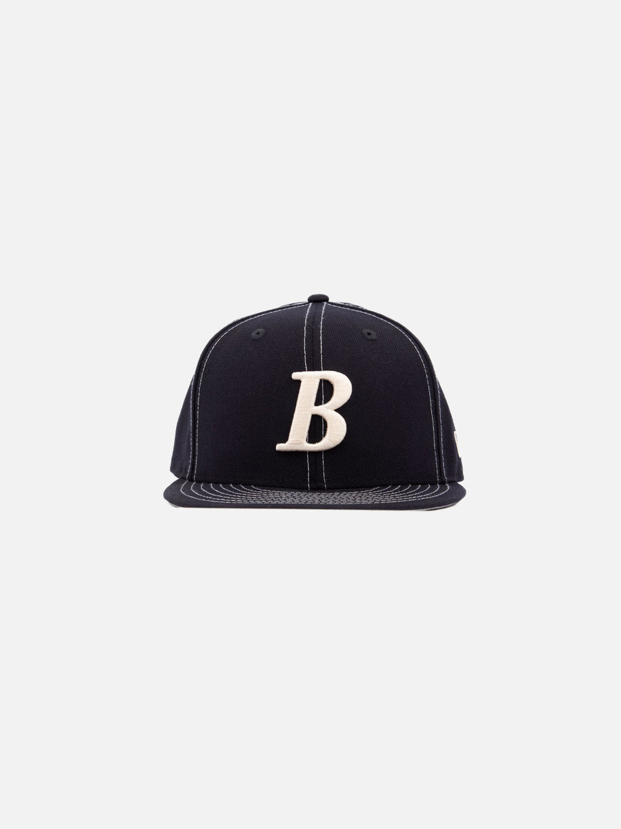 New Era B Logo Cap - Navy/White Contrast Stitch