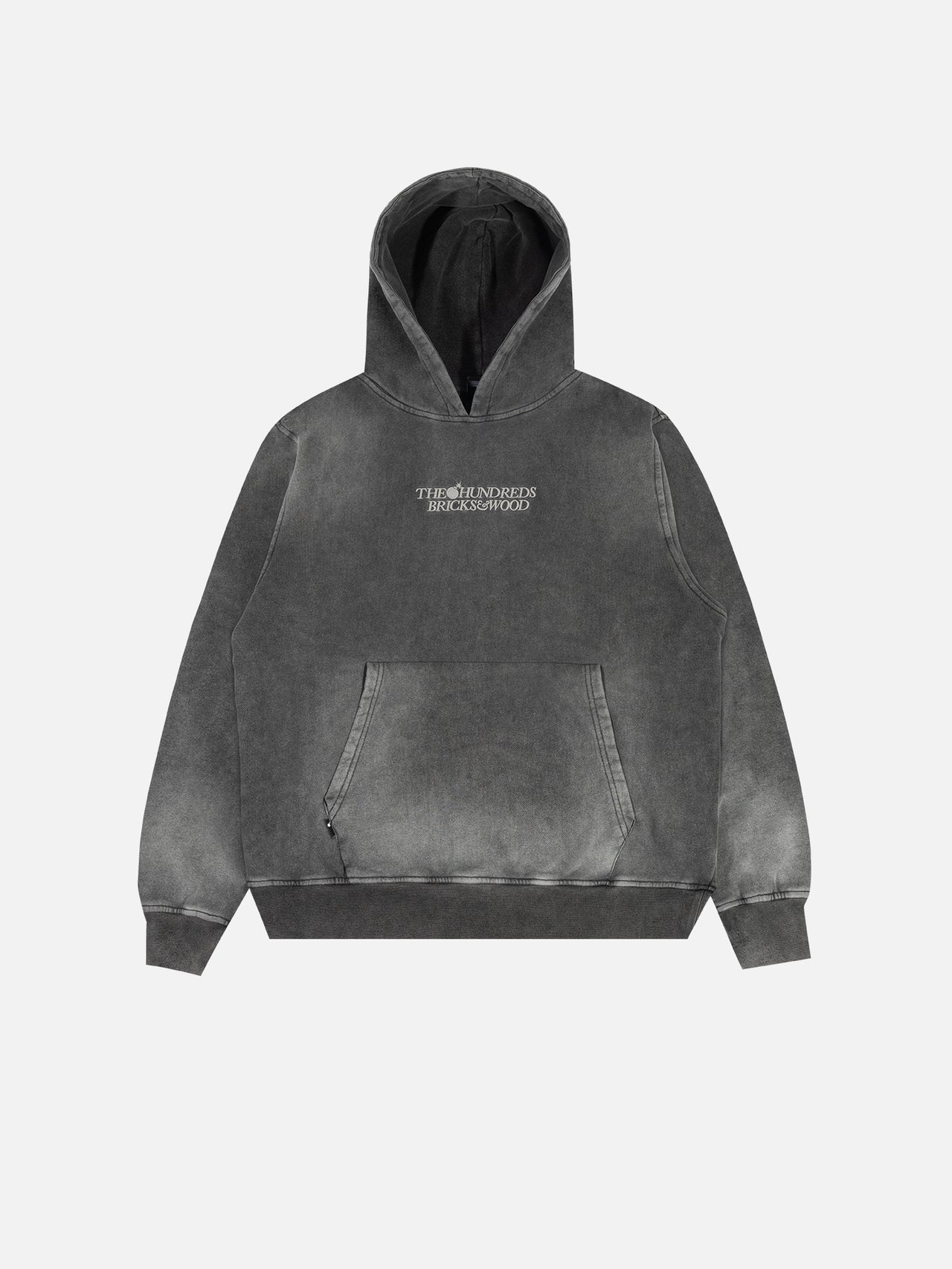 The Hundreds x Bricks & Wood Logo Hoodie - Washed Black