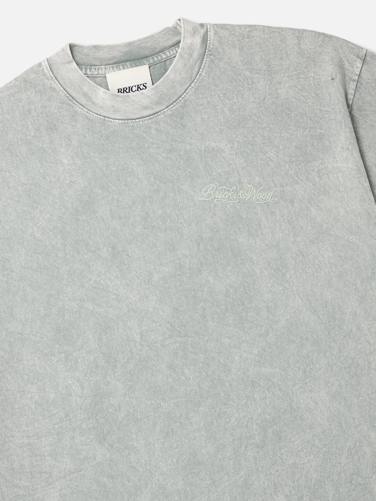 Script Logo Mineral Wash Tee - Limestone