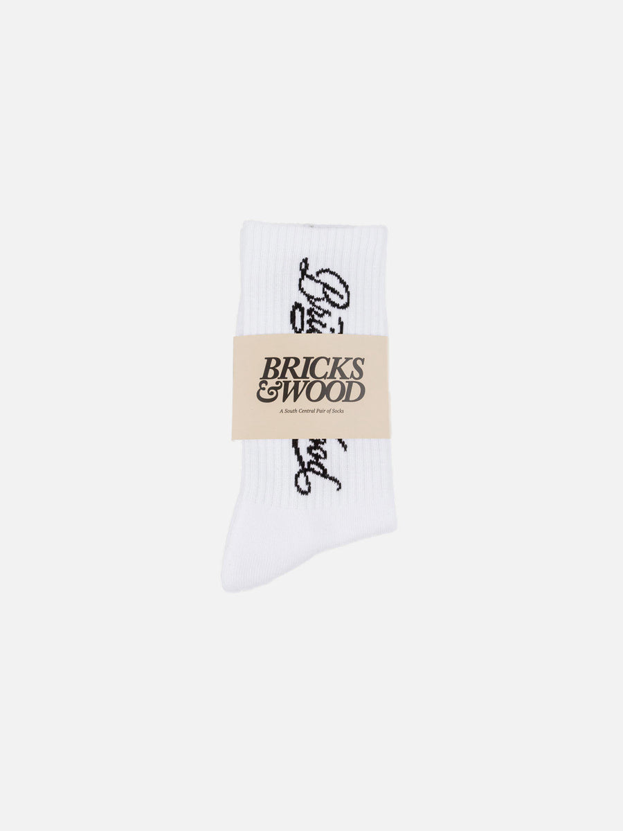 Script Logo Socks - White