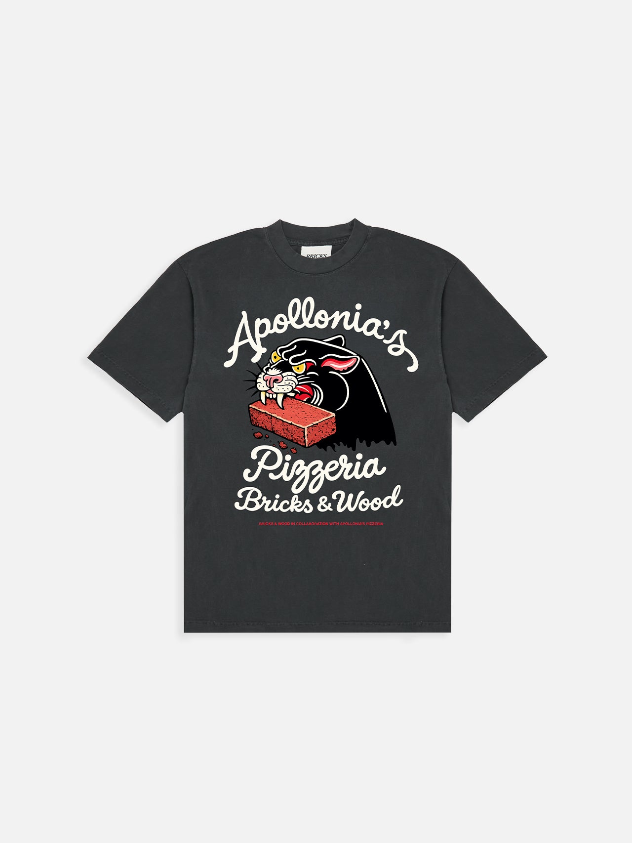 Bricks & Wood x Apollonia's Pizza "Brick Panther" Tee - Vintage Black