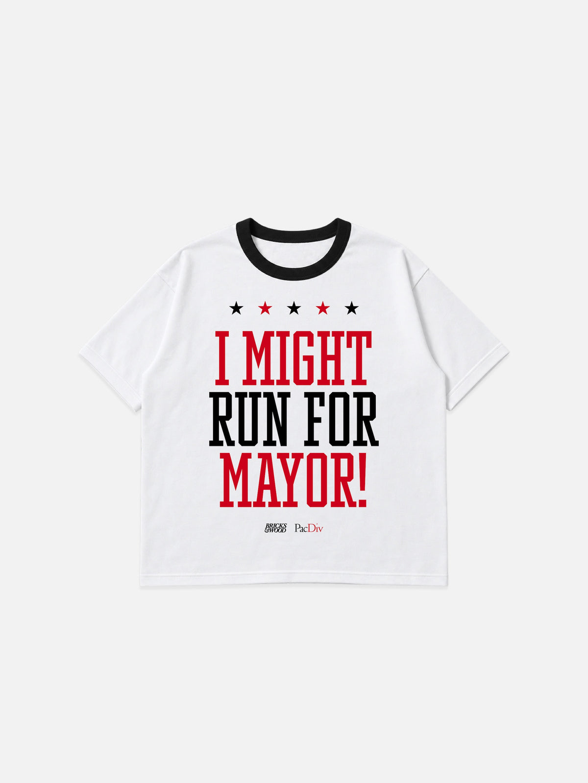 Bricks & Wood x Pac Div Mayor Ringer Tee - White/Black